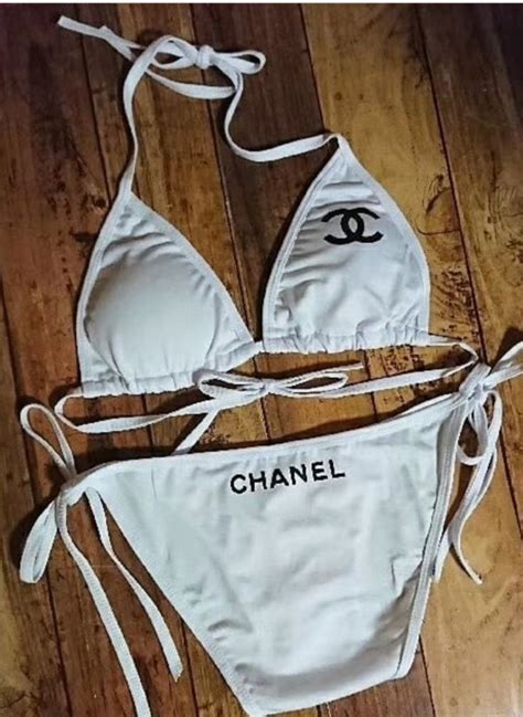 fake chanel swimsuits|chanel bikini peach.